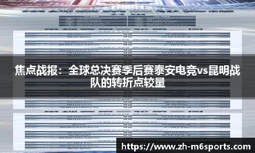 焦点战报：全球总决赛季后赛泰安电竞vs昆明战队的转折点较量